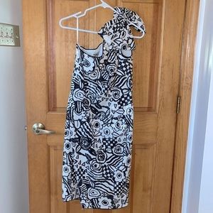 Cachè Black and White Sequin one Shoulder